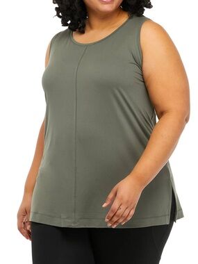 Wonderly Olive Green Scoop Neck Sleeveless Tank